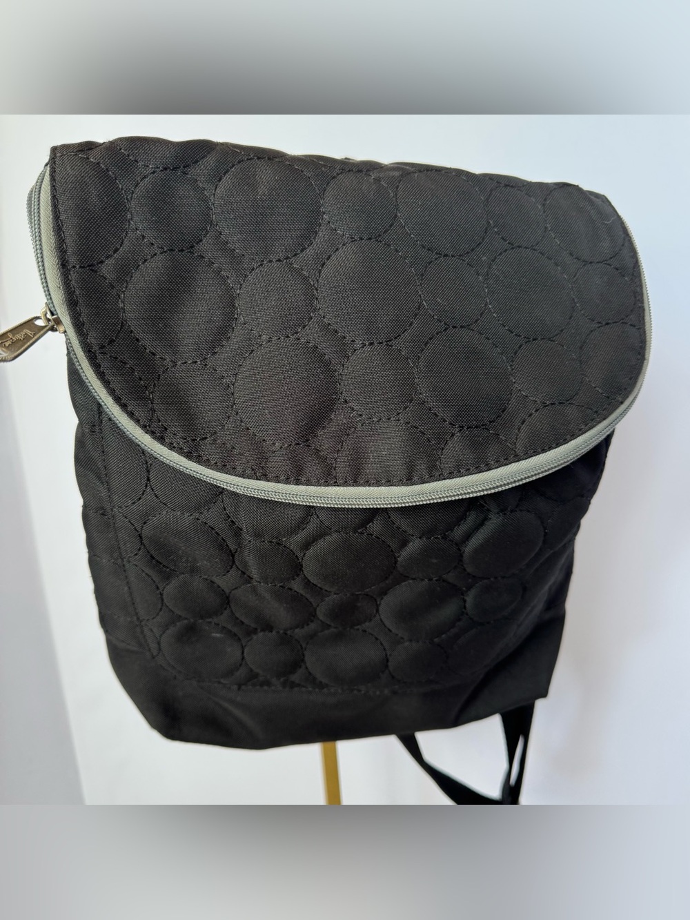 Thirty-One Gifts "Vary You" Convertible Backpack Purse - Black Quilted Dots
